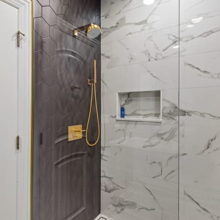 Floor to Ceiling Marble, Large Panel Shower Tile