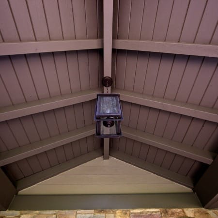 Vaulted Wooden Ceiling with Light Fixture