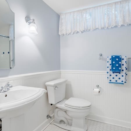 Traditional Powder Room with Bead Board Accents