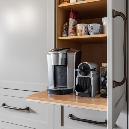 Custom Coffee Station with Pull Out Shelf