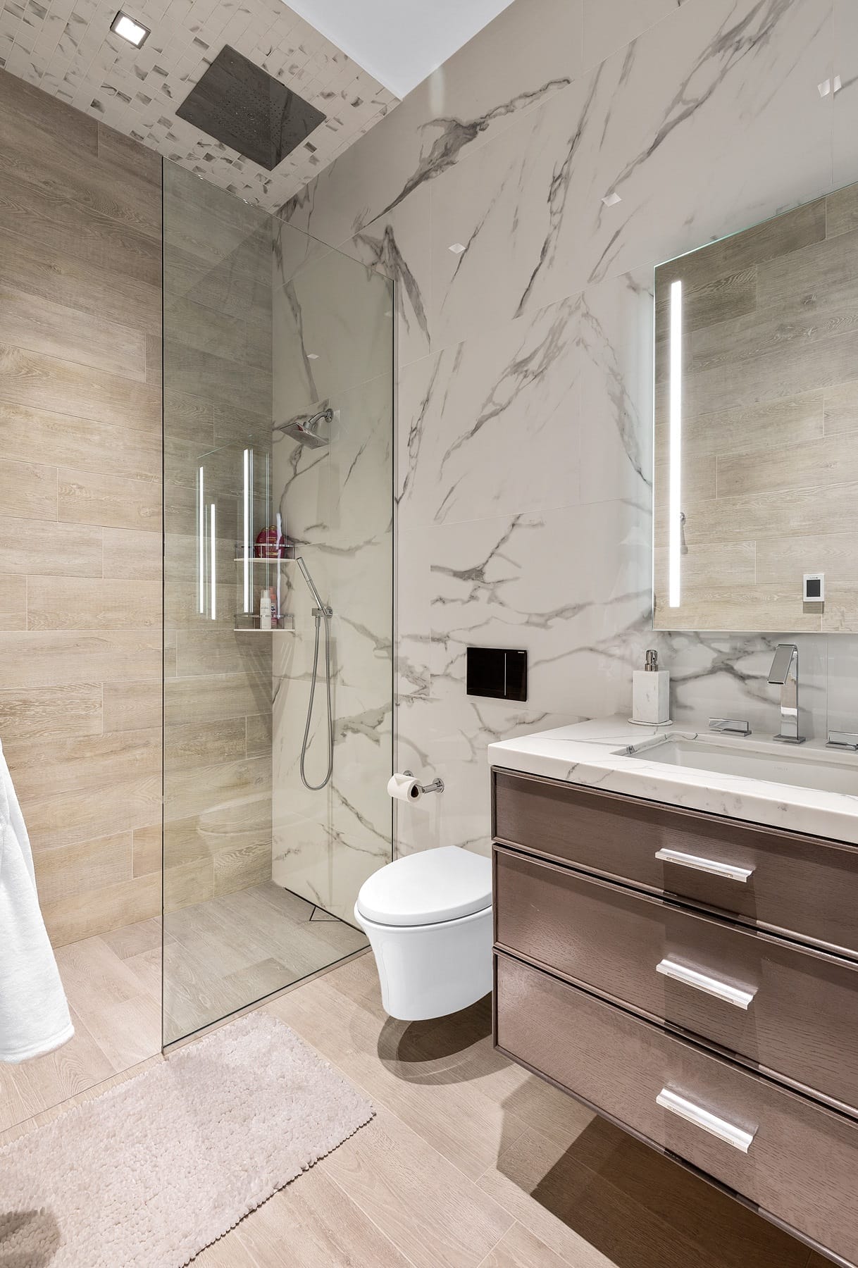 Touchless Toto Toilet, Floating Vanity