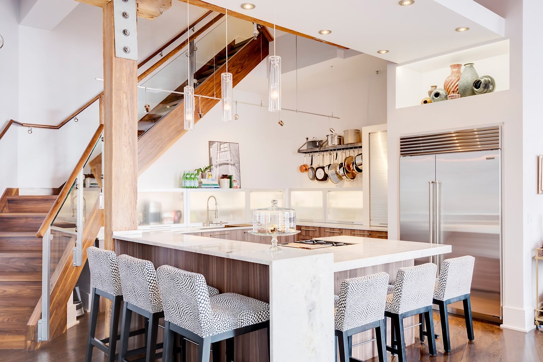 Two Height Kitchen Island with Seating for 6