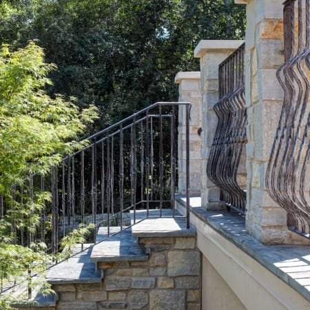 Stone Staircase with Iron Railings