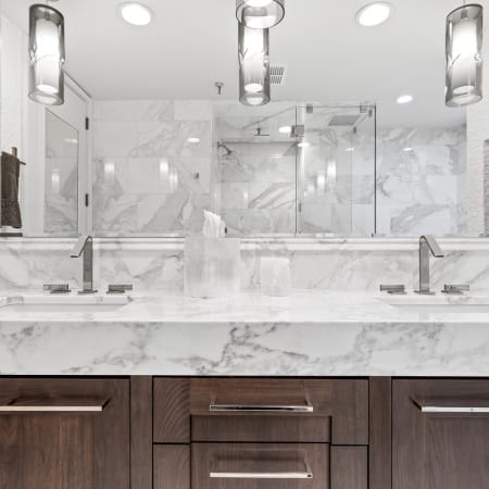 Ultra Modern Double Vanity and Mirror