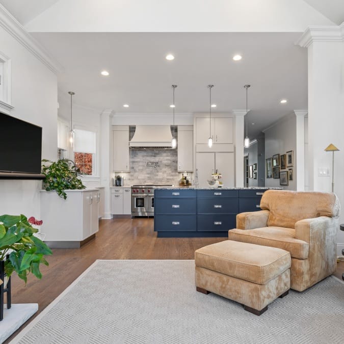 Recessed Lighting in Open Concept Kitchen