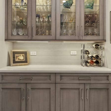 Glass Front Cabinets for Stemware