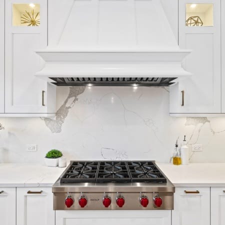 Cabinetry Style Hood with Wolf Gas Range Top