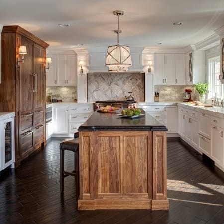 Two Tone Kitchen with Wood Stain & Painted Cabinetry Finish