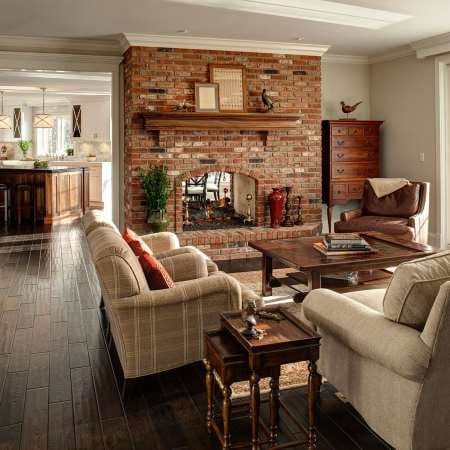 Brick Doubled-Sided Fireplace