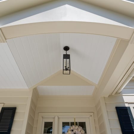 Hanging Light Fixture in Front Portico