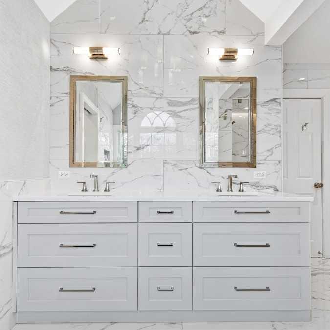 Double Vanity with Vaulted Ceiling